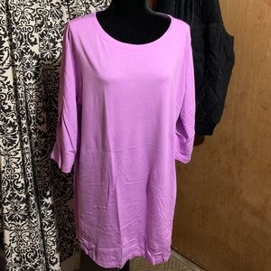Woman Within Lilac Scoopneck Slit Sleeve Top 18/20